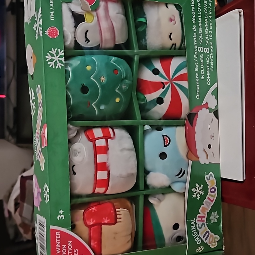 8 Pack Of Original Squishmallow Ornaments 2023 Collection